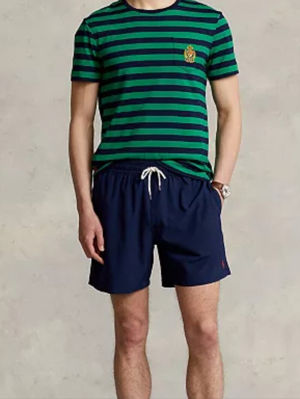 Polo by Ralph Lauren Navy Swim Trunks with Red Accents - Picture 3 of 10